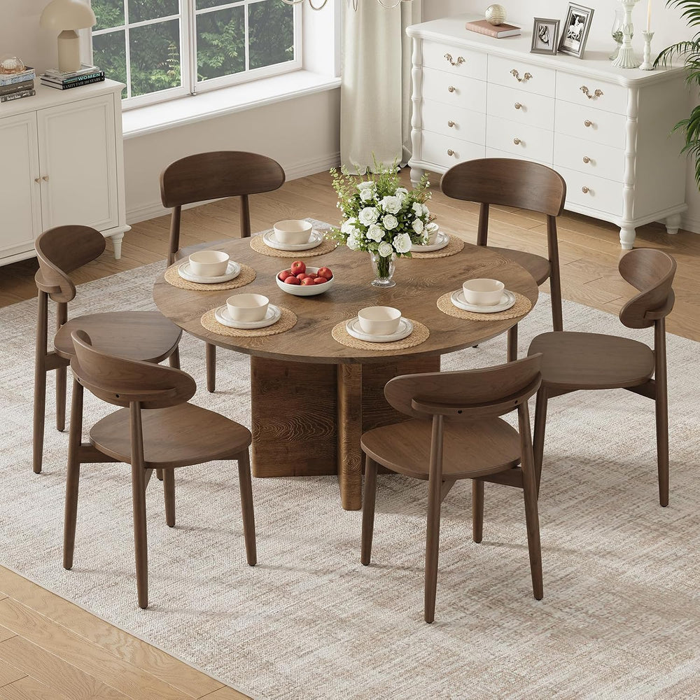MALOL Wooden Dining Chairs Set of 6, Mid Century Modern Dining Room Chairs, A...