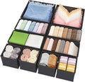 Fixwal 10 Pack Underwear Drawer Organizer for Nursery, Bedroom, Closet - Storage for Baby Clothes, Socks, Bra, Scarves, Ties (Grey)