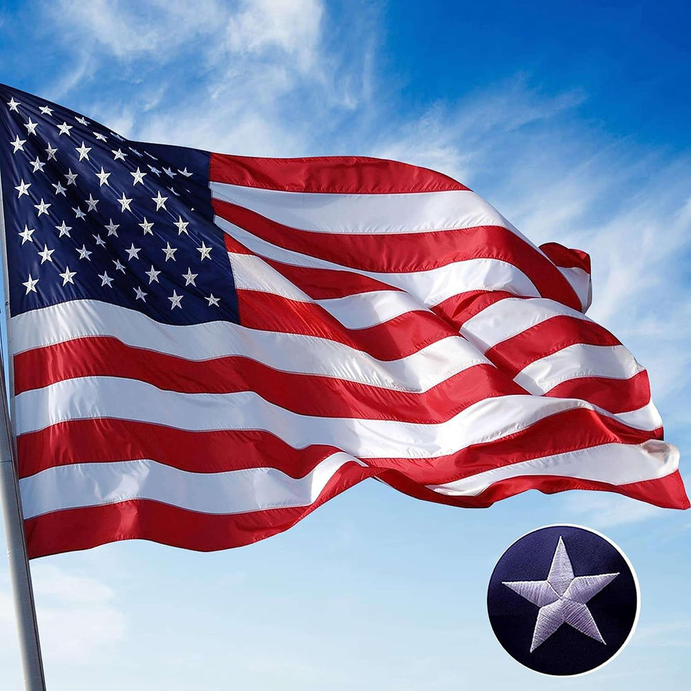 6x10ft American Flags for Outside Flag Pole or Wall | Heavy Duty USA Flag, Am...
