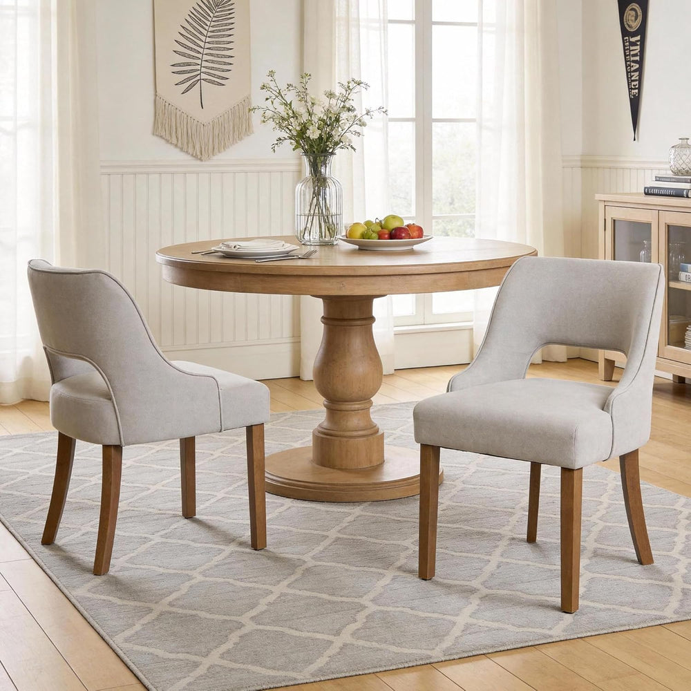 ClinQ Wooden Dining Chairs Set of 6, Modern Fabric Upholstered Kitchen Chairs...