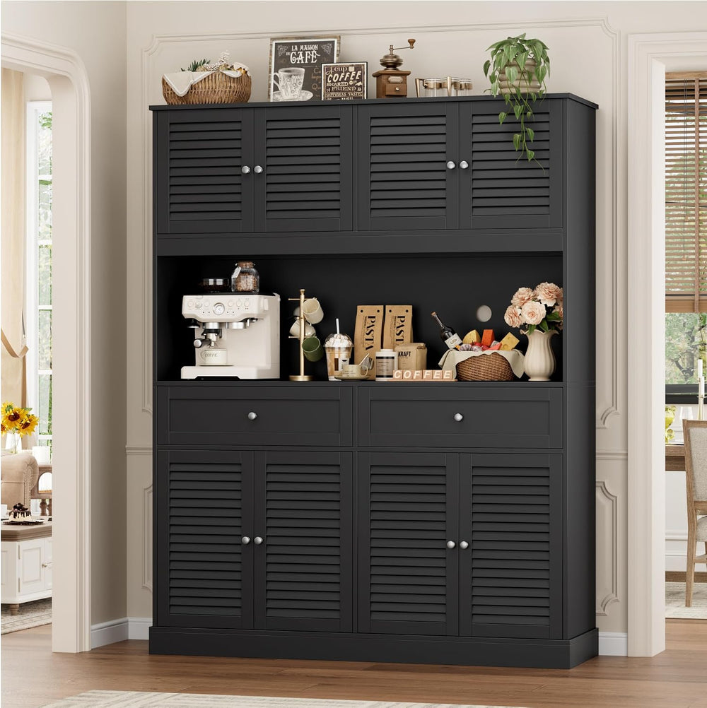 HIFIT 71“HX55“W Kitchen Hutch, Farmhouse Pantry Cabinet for Food Storage | La...