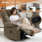 Swivel Rocker Recliner Chair for Adults – Manual Glider Sofa with Massage, Heat & Vibration, 360° Rocking for Living Room or Nursery