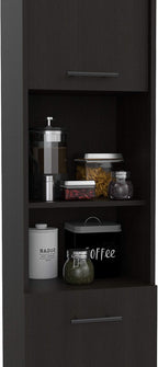 2-Door Pantry Cabinet,with Two 2-Cabinet Spaces and Two Open Shelves,Buffet Kitchen Sideboard for Kitchen,Dining Room