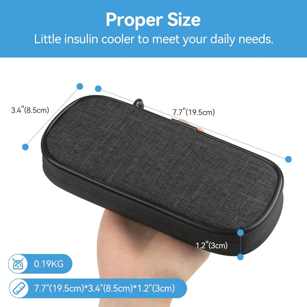 Insulin Pen Cooler Travel Case Diabetic Medication Insulated Cool Organizer with 2 Reusable Ice Packs for Insulin Pen and Other Diabetic Supplies, for the Daily Life and Trip(Black)