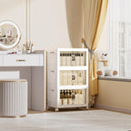 108 QT / 27 Gal Magnetic Double Door Cabinet with Wheels - Foldable Stackable Design, Leather Handles, Water Resistant Organizer for Bathroom, Kitchen