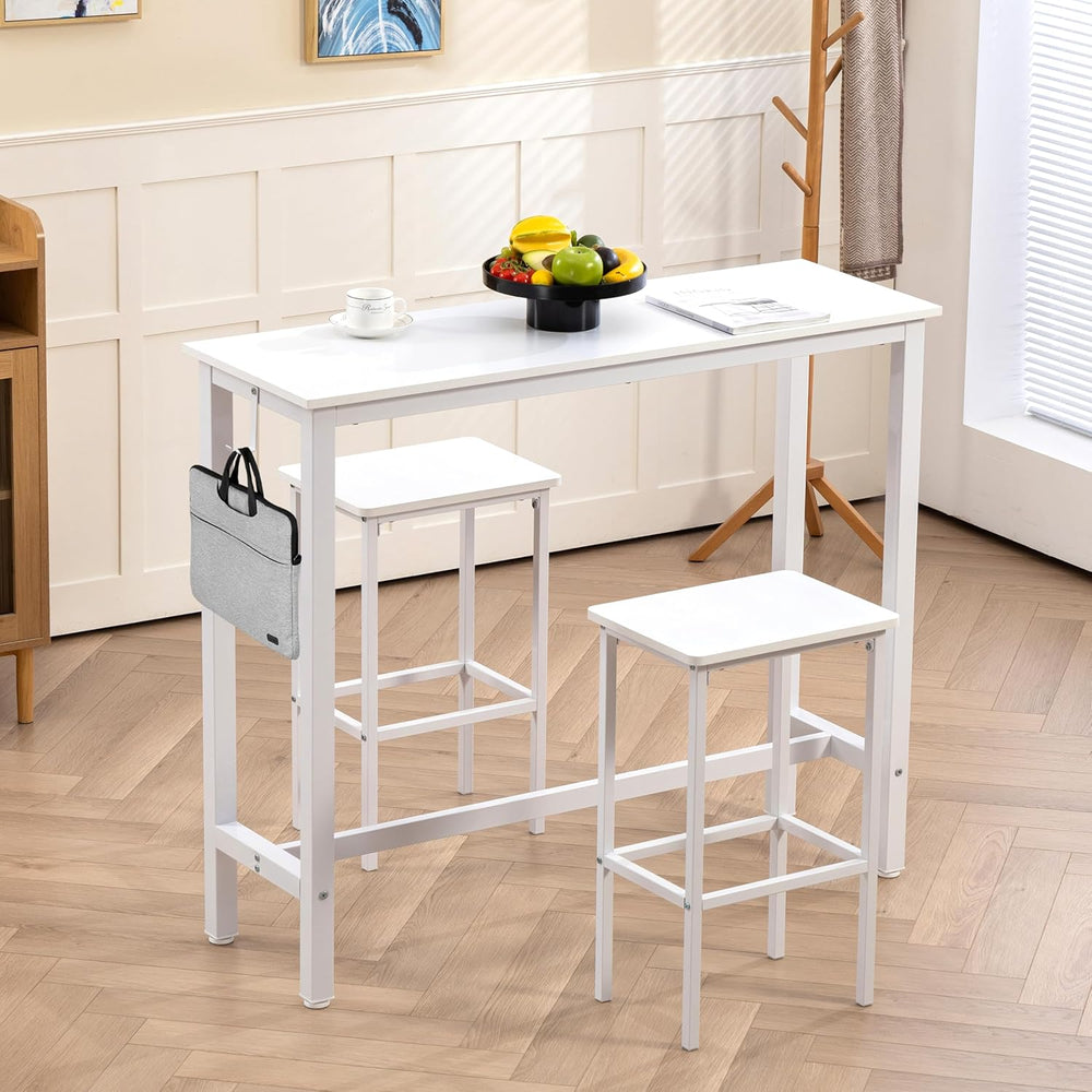 Finnhomy 47" Industrial Bar Table Set with 2 Stools - Counter Height Din...