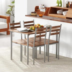 HOMCOM Modern Dining Table Set for 4, 5-Piece Kitchen Table Set, Rectangular Dining Table and 4 Chairs for Small Space, Dinette, Breakfast Nook, Brown