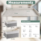 Washer Dryer Countertop with 2 Pack Storage Baskets, Wood Washer and Dryer Countertop with Non-Slip Pads/Edge Rails for Laundry Room Storage and Organization, 27.5" W x 54" L(Light Grey Marble)