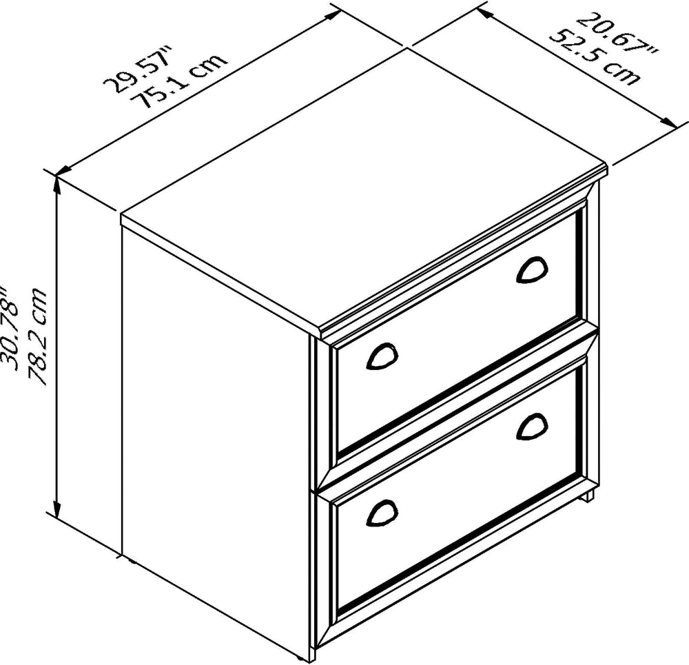 Bush Furniture Lateral File Cabinet with Antique Pewter Accents | Fairview Co...