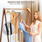 KEETDY 10" Guessted Garment Bags for Hanging Clothes, All Clear 60" Long Dress Bag for Closet Storage for Gowns, Coats, Suits Cover（4 Packs）