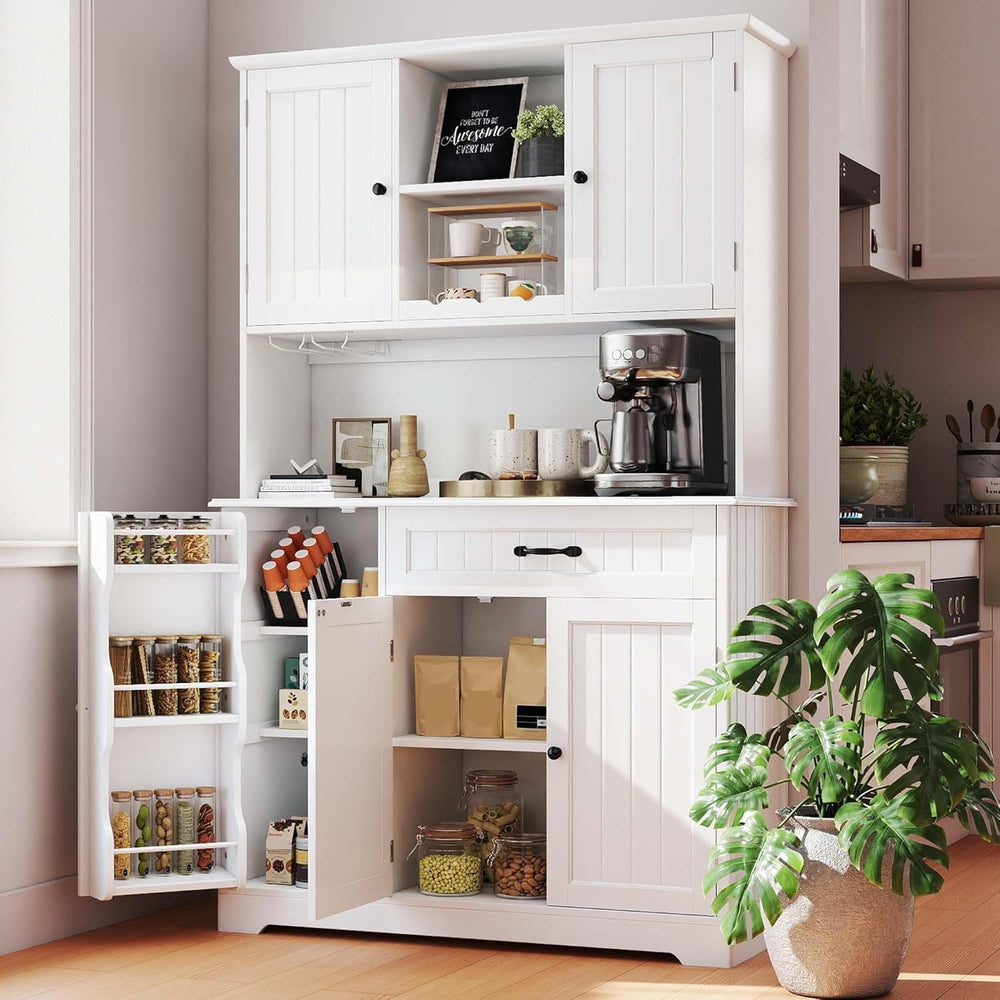 Gizoon 71" Kitchen Hutch with Storage Kitchen Pantry Cabinet with Doors ...