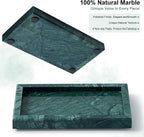 Natural Small Marble Vanity Tray, Luxury Stone Organizer for Bathroom & Kitchen | Holds Soap Dispenser, Jewelry, Perfume | Non-Resin, Non-Ceramic Décor