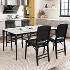 Giantex Folding Dining Chairs Set of 2, Black Wood Kitchen Chair w/Padded Seat, Solid Wood Frame, Max Load 400 Lbs, No Assembly, Easy to Store Foldable Wooden Dining Chairs for Apartment, Small Space
