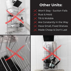 Rust Resistant Hygienic Shower Caddy – Hanging Bathroom Organizer with Adjustable Shelves, Easy Clean Trays & Magnetic Hooks for DIY Remodels & Shower Niches - Black