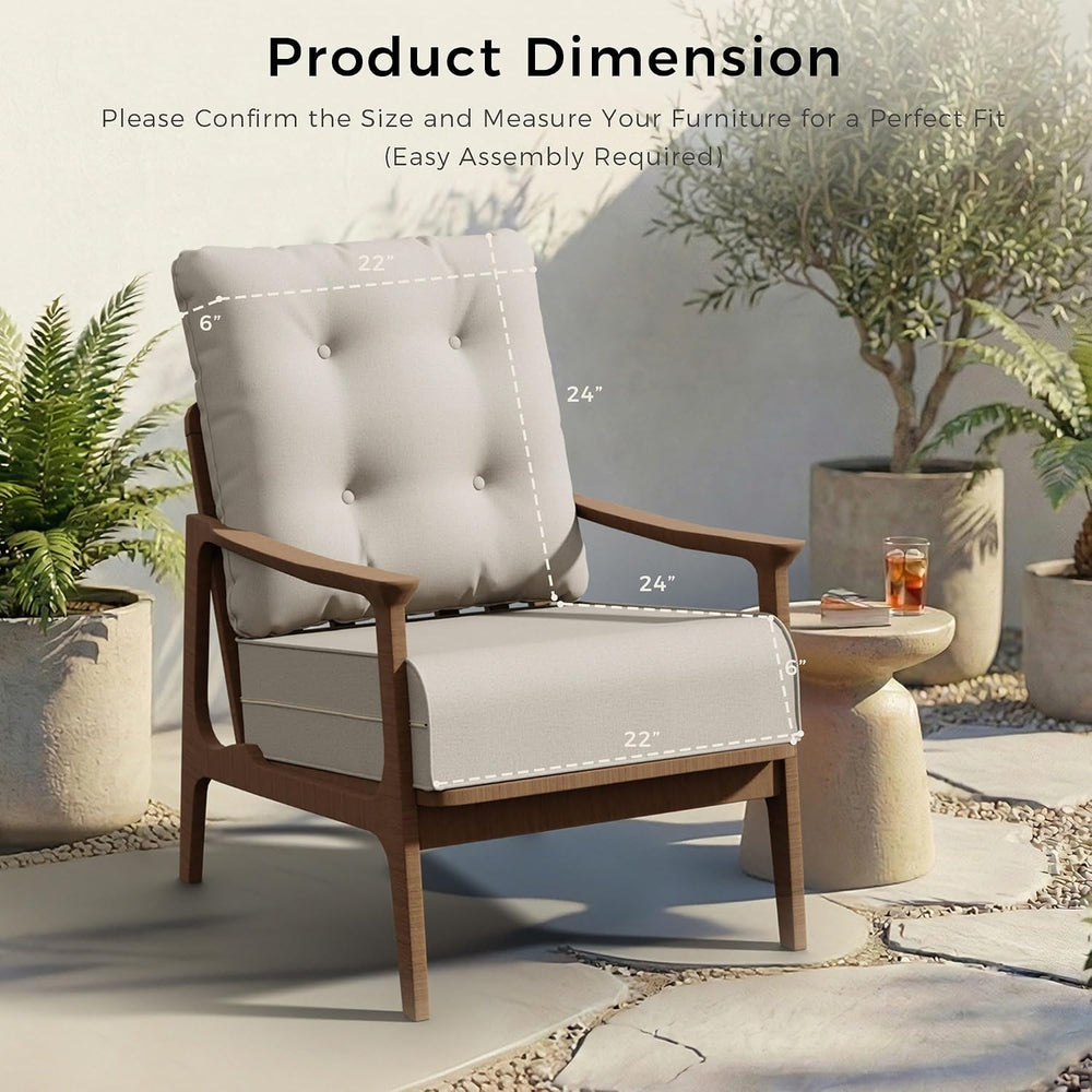 Patio Furniture Cushions Set, 22x24 Inch Outdoor Deep Seat Chair Cushions, Wa...