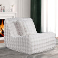 Bean Bag Chair for Adults, Giant Bean Bag Chair with Pillow, Oversized Chaise Lounge Chair Indoor with Soft Faux Fur for Living Room Bedroom or Reading Nook