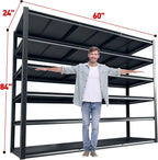 REIBII 60 "W Storage Shelves Heavy Duty, 6 Tier Garage Shelving, 3500 LBS Industrial Shelving, Adjustable Metal Shelves for Garage, Warehouse, School, Commercial, Business, 84 "H x 60 "W x 24 "D