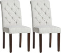 Tufted Dining Chairs Set of 2, Upholstered Parsons Dining Room Chairs, Fabric Kitchen Side Chair with Wood Legs, Floral