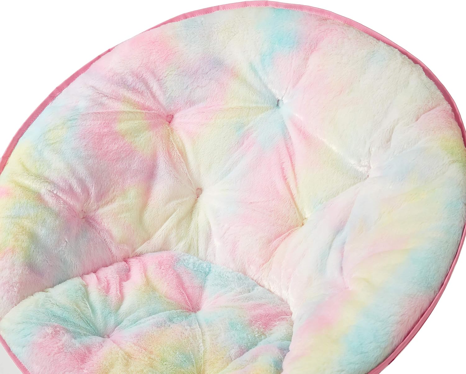 Heritage Kids Sorbet Dreams Rainbow Fur Teen Saucer Chair, Foldable, Multi