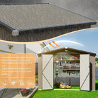 Outdoor Storage Shed 10x8 FT,Metal Tool Sheds,Waterproof Outside Storage Shed,Large Storage Building with Lockable Door
