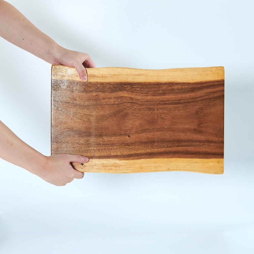 Wood Slice Slab Side Table Top 19.7"x13.8"x1.96" Rectangle Han...