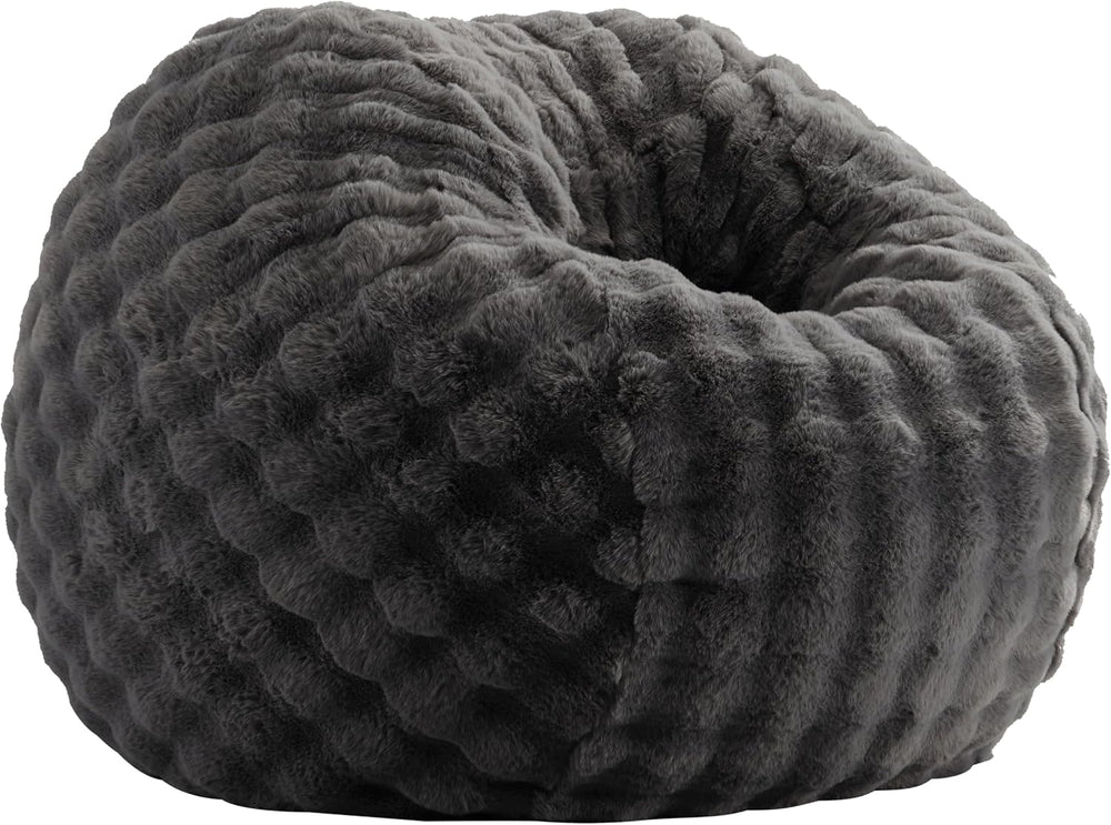 ZurNesfure Bean Bag Chair 3FT Adult Bean Bag with Filler Darkgrey, Medium | G...