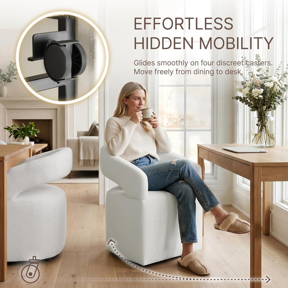 KISLOT Upholstered Dining Chairs Set of 4, Modern Arm Kitchen & Dining Ro...