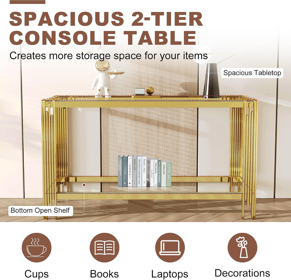 3 Piece Living Room Table Set, 1 Coffee Table, 1 End Table and 1 Console, Ele...