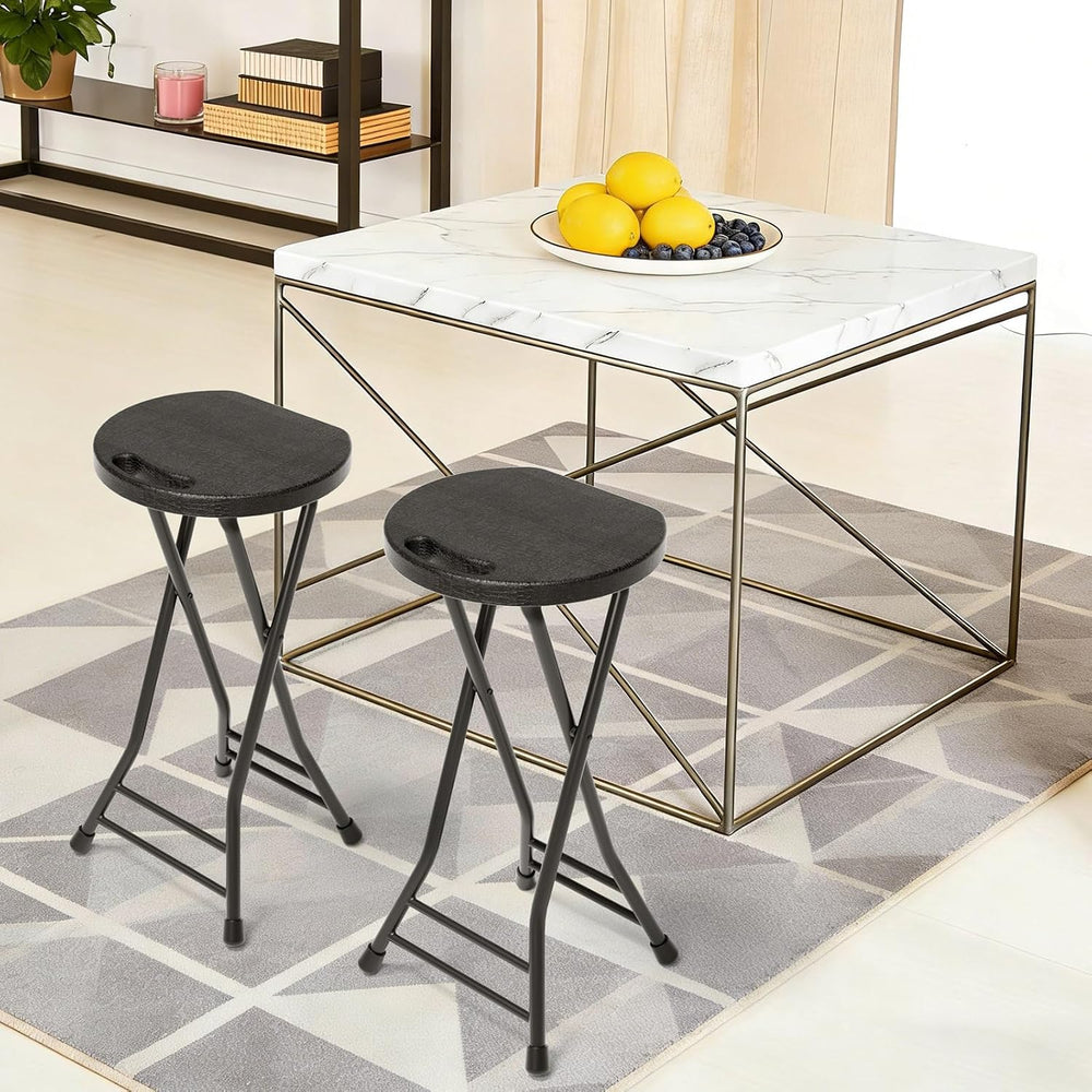LEDLAY24 Inch Folding Stool with Handle - 500LBS Capacity Portable Foldable S...