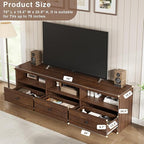 IDEALHOUSE 70in TV Stand for TVs up to 80", Mid Century Modern Entertainment Center with Storage Drawer and Open Shelves, TV Console Media Cabinet for Living Room, Bedroom, Brown