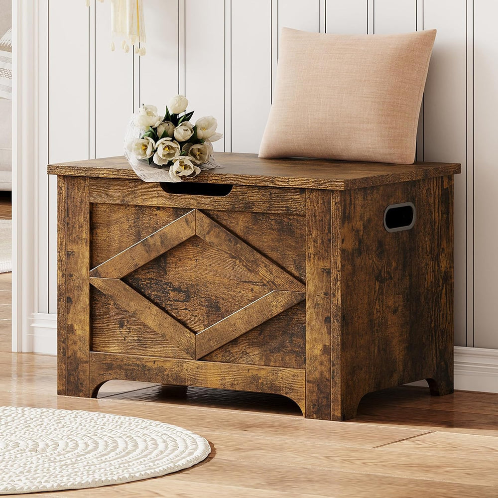 GAOMON Storage Chest, Wooden Storage Bench, Modern Style Lift-Top Shoes Bench...