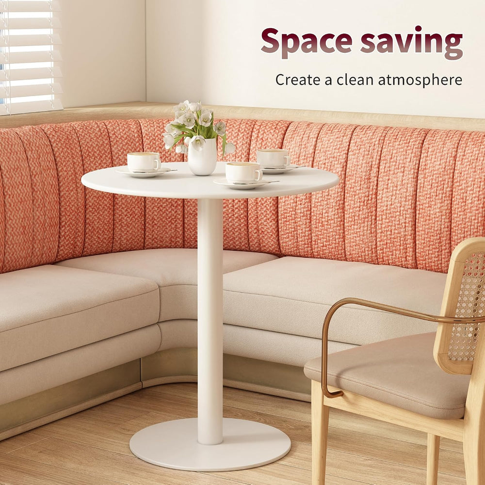 Round Dining Table 24" Circle Tulip Table with Metal Thickened Tabletop ...