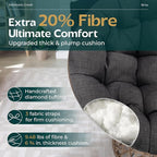 Bme 40" Ergonomic Wicker Papasan Chair