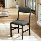 Dining Chairs Set of 4, Upholstered Modern Dining Room Chairs with Ergonomic Backrest, MDF Board and Metal Legs, Fabric Kitchen Chair for Dining, Kitchen and Living Room, Easy Assembly, Black