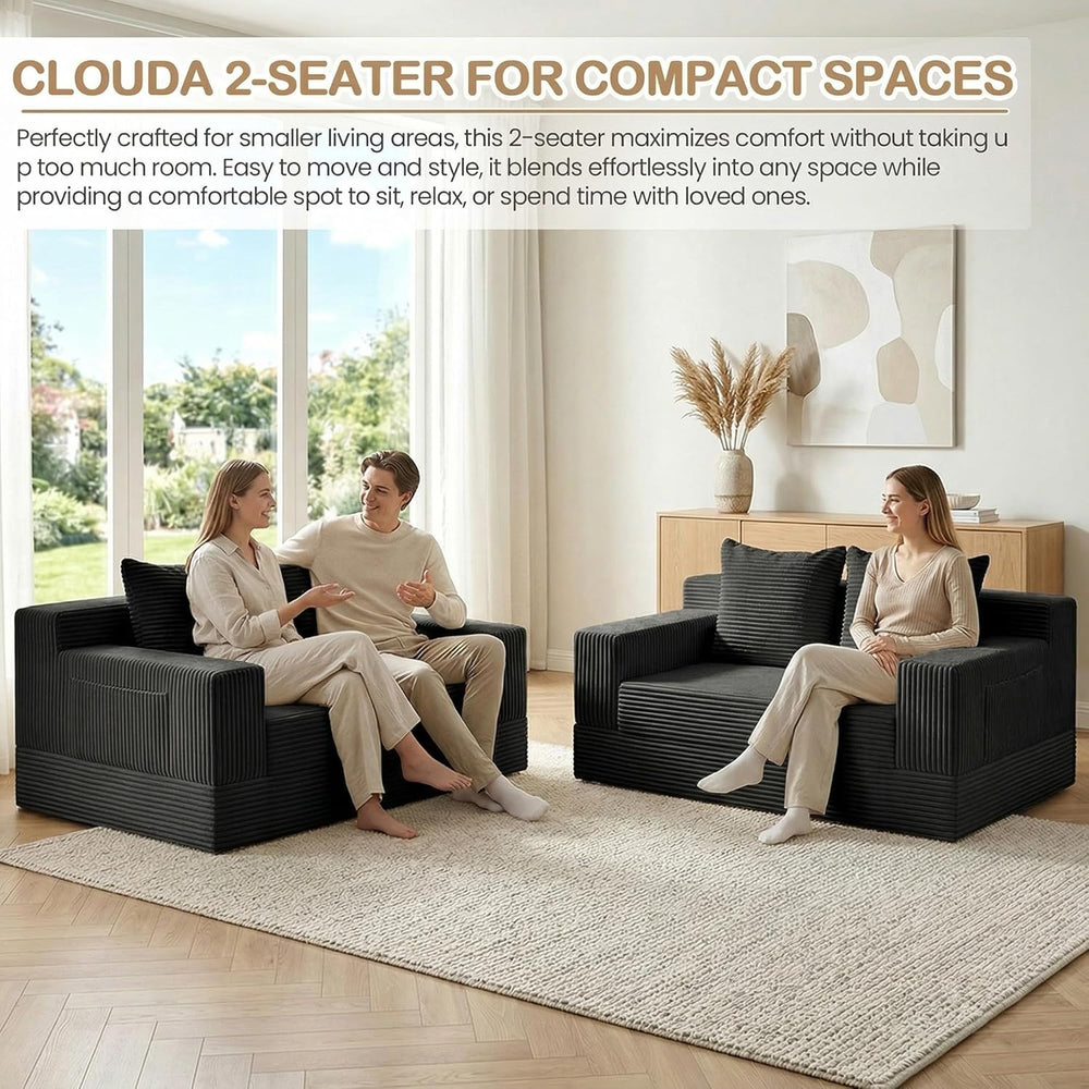 Loveseat Small Couch Bed, Futon Sleeper Sofa Bed,Convertible Pull Out Couch w...