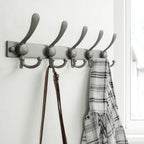 Dseap Coat Rack Wall Mount 2.0 Pro: Heavy Duty 300% Thicker, 16" Stud Mount, Stainless Steel Wall Coat Hooks Hanger for Clothes Jackets Hats Entryway Closet, MaxStrong Series, Grey