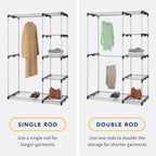 Whitmor Modern Industrial Wardrobe