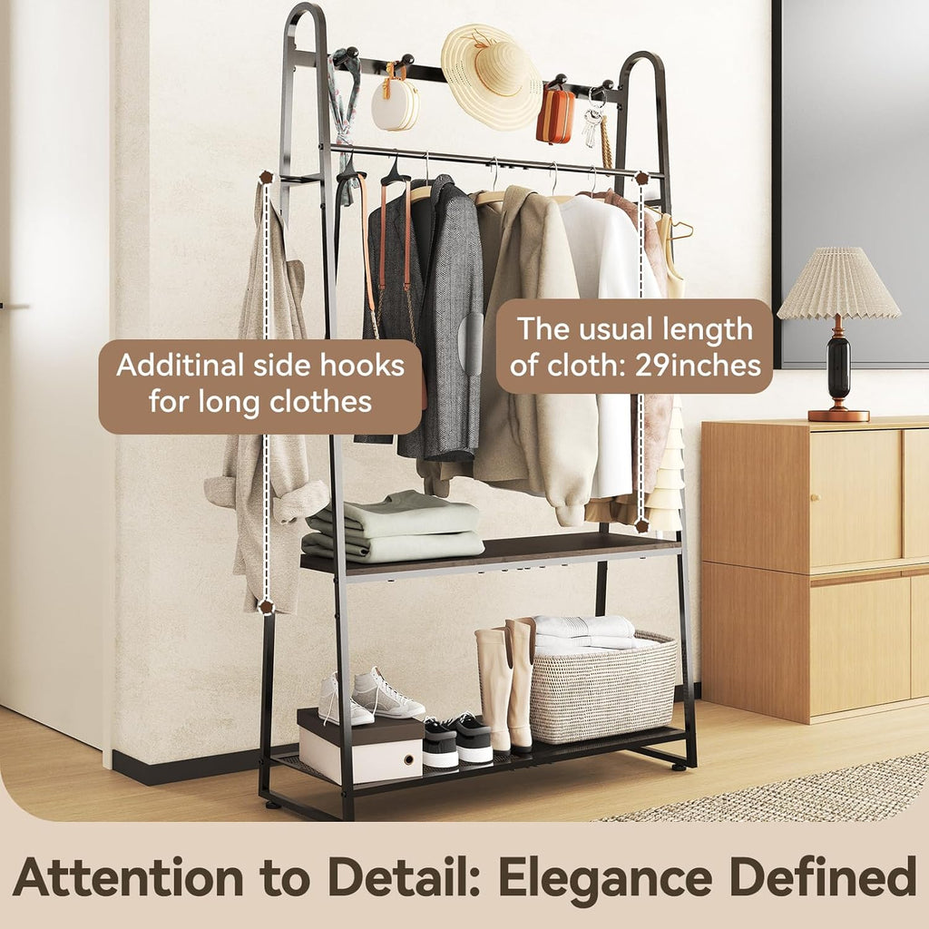 KAFAHOM Purse Organizer for Closet, Heavy Duty Coat Rack freestanding for Entryway, Oversized Bag Shelf, Purse Holder for Hanging Strap Handbags, Clothing, Ideal Storage for Small Space Solution