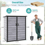 Outdoor Storage Shed, 56.8 Cu.Ft Resin Shed, 4.6 x 5.6 FT Waterproof Garden Tool Shed with Double Doors & Adjustable Shelves, Backyard Storage Cabinet for Tools, Bikes & Patio Furniture (Darkgray)