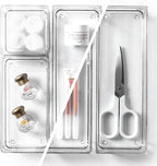 BINO 4-Piece Modular Drawer Bin Set | Bathroom & Vanity Drawer Organizer Trays - Small