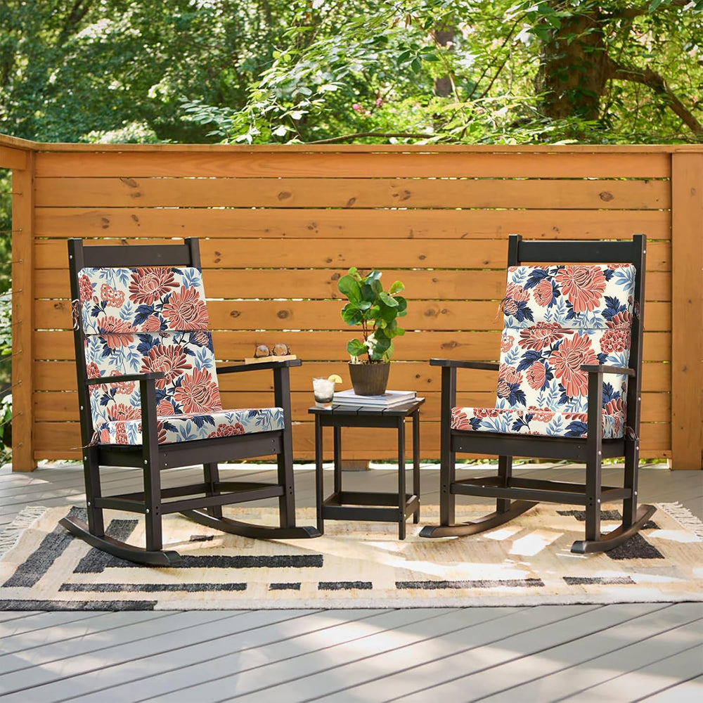 DYTXIII Outdoor High Back Chair Cushions Set of 2, 44"x22" Water Re...