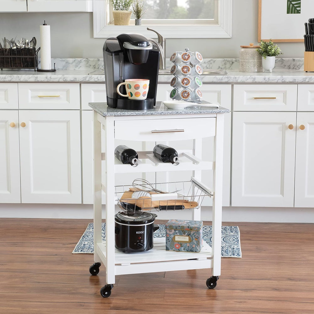 Linon Kitchen Island, White, 22.88 x 15.75 x 33.88
