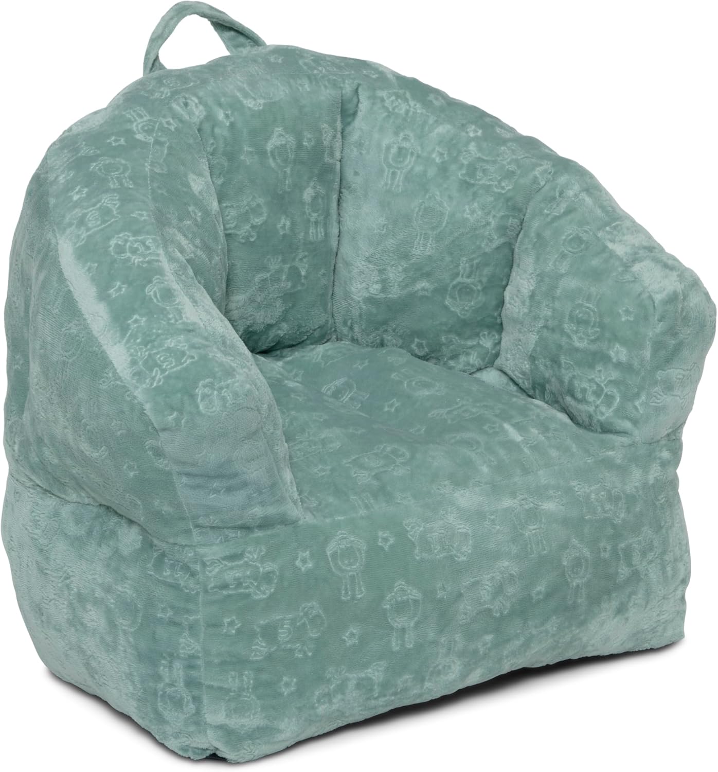 Delta Children - Serta Kids Plush Barrel Toddler Chair, Soft Foam Chair Bean Bag Chair Alternative for Boys and Girls, Cozy Seat for Reading, Watching Cartoons, Playroom Nursery Bedroom, Sage