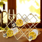 Wine Rack, Freestanding Modern Gold Metal, Wine Storage Cabinet Shelf Wine Racks Countertop for Pantry,Kitchen Wine Bottle Rack (10 Bottles)