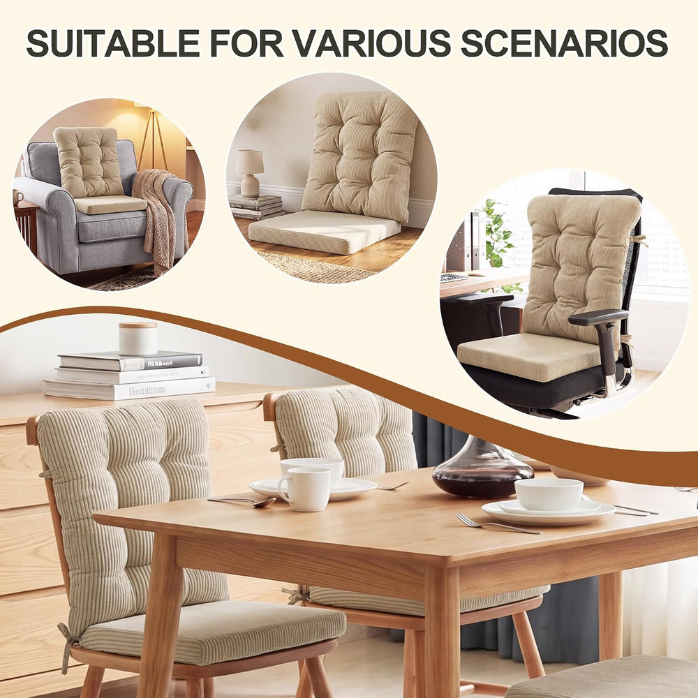 ROYALAY 2 Sets Cushions for Kitchen Chairs, Dining Chair Back Cushion with St...