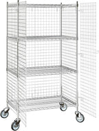 24"x36"x70" Metal Wire Chrome Security Heavy Duty Commercial NSF Certified Storage Unit | Mobile Wire Security Cage Kit