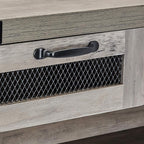 ROCKPOINT Entryway Table with Industrial Style Drawer, Grey Wash