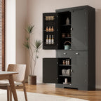 TrailBlaze 72'' Tall Kitchen Pantry Cabinet with Doors & Drawers, Freestanding Narrow Pantry Storage with Adjustable Shelves, Storage Cabinet for Dining Room Living Room Kitchen