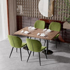 Dining Chairs Set of 2 Modern Velvet Dining Room Chairs Upholstered Dining Chairs with Thick Cushions Metal Legs Armless Back Chair for Kitchen and Living Room Green