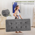 MAXYOYO Folding Sofa Couch Bed, 6 Inch Tri-Fold Floor Sofa Bed, Folding Mattress with Handles, Soft Faux Fur Folding Bed with Supportive Foam Filling, Portable Couch for Living Room, Full, Grey